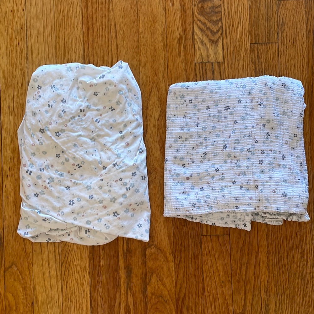 pehr fitted crib sheet organic cotton & organic muslin swaddle blanket